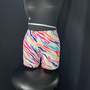 Rainbow zebra print shorts